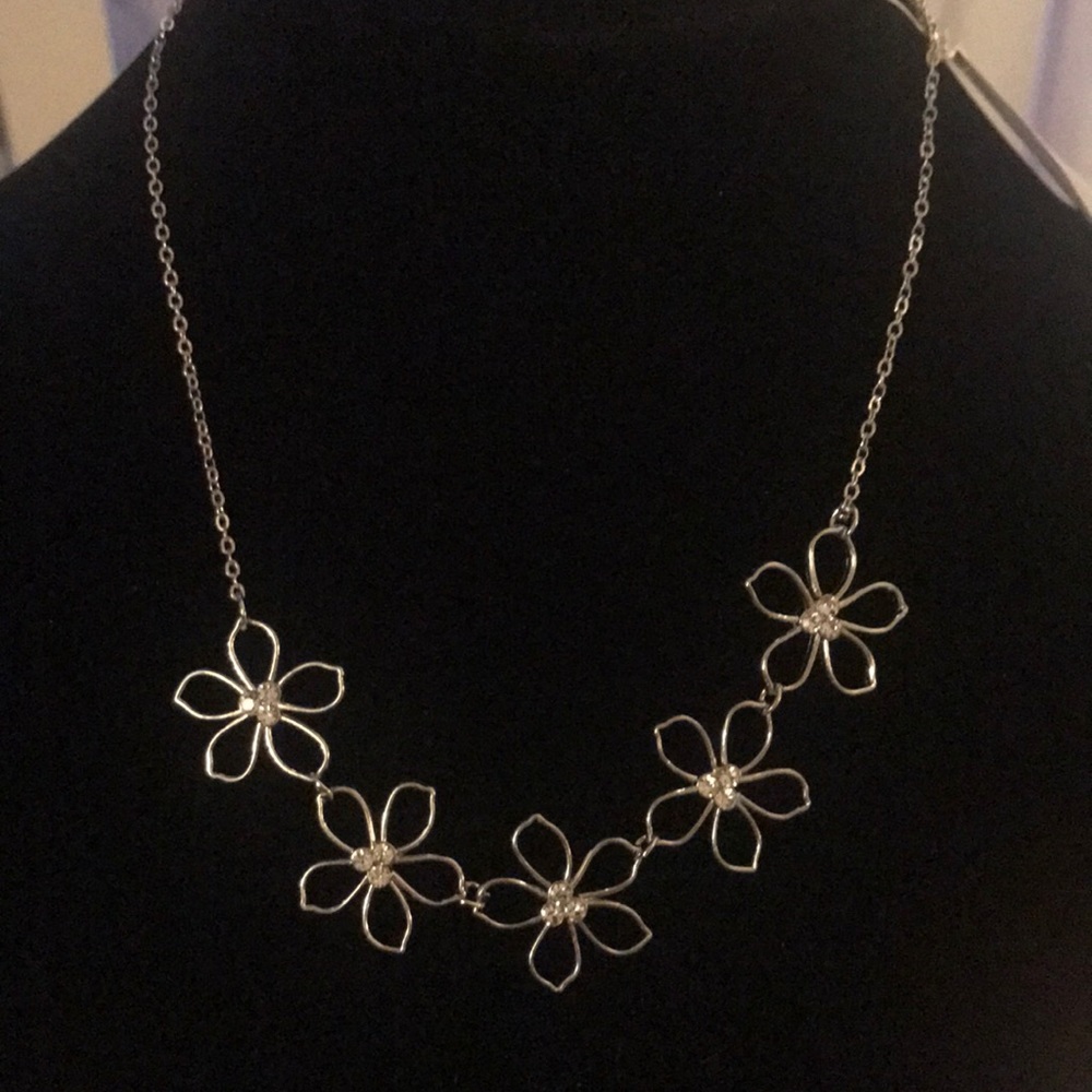 Silver Necklace and Earrings set